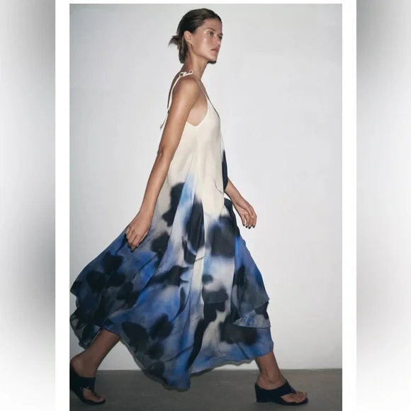 Zara | Dresses | Zara 0 Ramie Print Dress | Poshmark